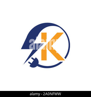 Electrical sign with the letter,  Electricity Logo, electric logo and icon Vector design Template.Lightning Icon in Vector. Lightning Logo Stock Photo
