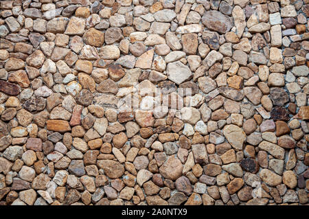 Texture of the stone wall from many different size of rock Stock Photo