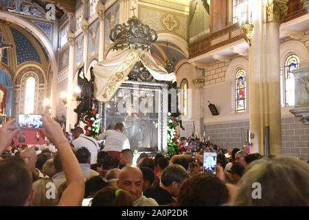 Reggio Calabria 14 sep 2019 - Discesa Madonna della Consolazione,Duomo, la Vara Credit: Giuseppe Andidero Stock Photo