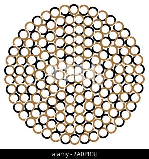 Round shape with circle dots. Vector chain template texture. Stock Vector