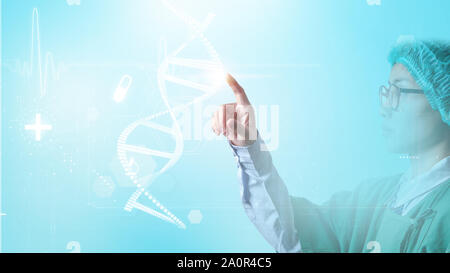 structure of the DNA double helix animation, DNA molecular and biologigical concept Stock Photo