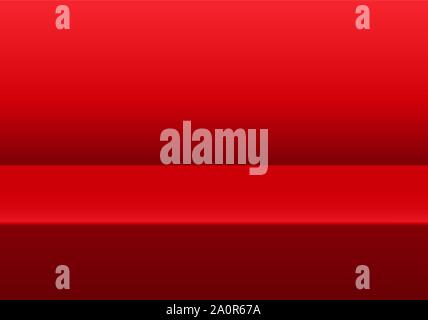 Realistic red table studio 3D background vector illustration. Stock Vector