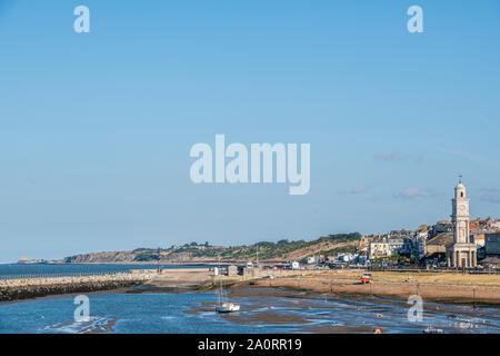 Herne Bay and the clock tower on the Kent coast in late summer Stock Photo