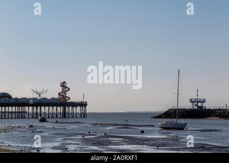 Herne Bay pier on the Kent coast in late summer Stock Photo