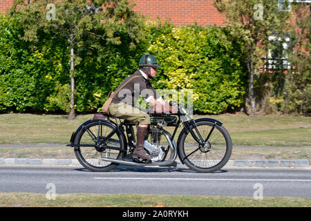 Buckinghamshire, UK. 21st Sept, 2019. Kop Hill Climb 2019 Classic motorsport event in Princes Risborough. Chilterns. Motorcycle. Credit: Susie Kearley/Alamy Live News Stock Photo