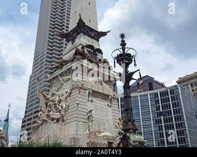 War for the Union (Civil War) Entrance to Soldiers & Sailors Monument, Indianapolis, Indiana, USA, July 26, 2019, © Katharine Andriotis Stock Photo