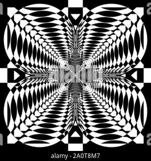 reversed circle into square and square into circle black on transparent negative space background from corner to corner Stock Vector
