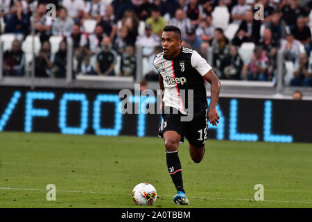 Alex Sandro (Juventus FC) during the Serie A football match between Juventus FC and Hellas Varona FC at Allianz Stadium on 21th September, 2019 in Turin, Italy. Stock Photo