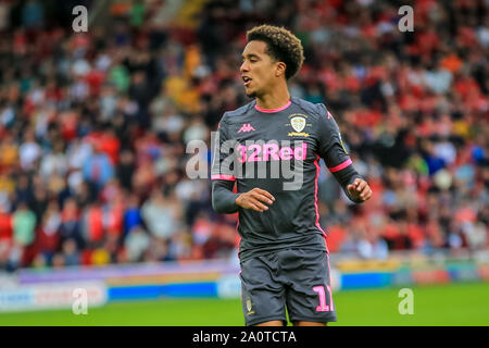 15th September 2019, Oakwell, Barnsley, England; Sky Bet Championship Football, Barnsley vs Leeds United ; Helder Costa (17) of Leeds United during the game  Credit: Craig Milner/News Images  English Football League images are subject to DataCo Licence Stock Photo