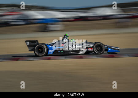 Salinas, California, USA. 21st Sep, 2019. CONOR DALY (25) of The United States practices for the Firestone Grand Prix of Monterey at Weathertech Raceway Laguna Seca in Salinas, California. (Credit Image: © Walter G Arce Sr Grindstone Medi/ASP) Stock Photo