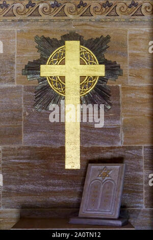 Interior of the Chapel in the American Section of the Military Cemeteries at Brookwood Cemetery, Pirbright, Woking, Surrey, southeast England, UK Stock Photo