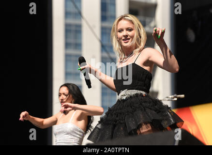 LAS VEGAS, NEVADA - SEPTEMBER 21: Zara Larsson performs onstage during the Daytime Stage at the 2019 iHeartRadio Music Festival held at the Las Vegas Festival Grounds on September 21, 2019 in Las Vegas, Nevada. Photo: imageSPACE/MediaPunch Stock Photo