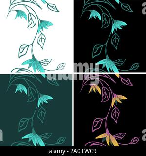 Colorful nature background. Vector bright background. Vector flower plants. Seamless pattern. Seamless fabric texture. Decorative floral pattern Stock Vector