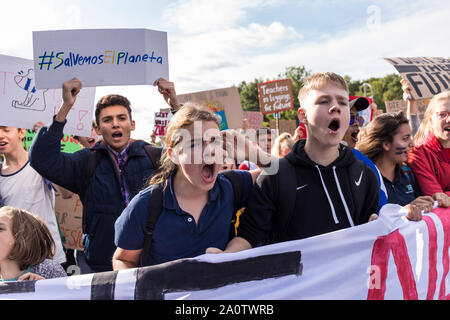 Berlin, Germany 9/20/2019 Young People Take to Streets in a Global Strike Protesting Climate Change. Fridays For Future Demonstration In Berlin. Stock Photo