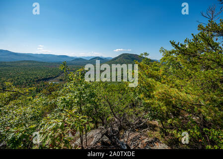Adirondack mountain range from the summit of Clark Mountain Stock Photo
