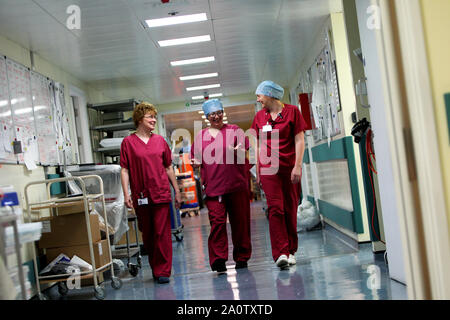 General views of Hospital staff going about their work at the Royal Sussex County Hospital in Brighton, East Sussex, UK. Stock Photo