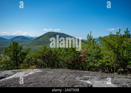 Adirondack mountain range from the summit of Clark Mountain Stock Photo