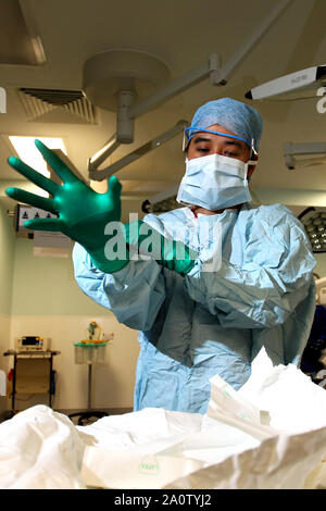 General views of Hospital staff going about their work at the Royal Sussex County Hospital in Brighton, East Sussex, UK. Stock Photo