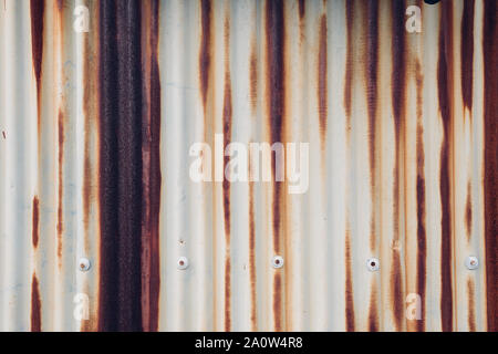 Old wave metal sheet wall texture background Stock Photo