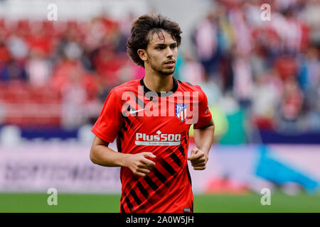 Madrid, Spain. 21st Sep, 2019. Joao Felix of Atletico de Madrid warms up before the La Liga match between Atletico de Madrid and Real Club Celta de Vigo at Wanda Metropolitano Stadium in Madrid.( Final score; Atletico de Madrid 0:0 Real Club Celta de Vigo) Credit: SOPA Images Limited/Alamy Live News Stock Photo