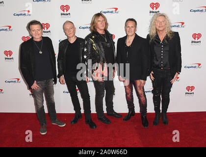 LAS VEGAS, NV - SEPTEMBER 21: Rick Allen, Phil Collen, Joe Elliott, Vivian Campbell, and Rick Savage of Def Leppard attend the iHeartRadio Music Festival at T-Mobile Arena on September 21, 2019 in Las Vegas, Nevada. Photo: imageSPACE/MediaPunch Stock Photo