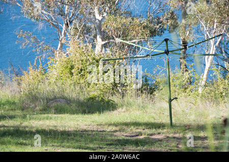 Spinning clothes line in Australia by a local lake Stock Photo