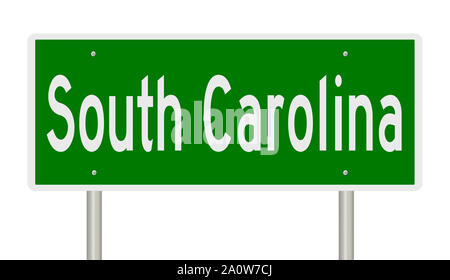 Rendering of a green road sign for South Carolina Stock Photo