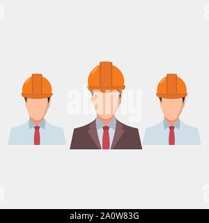 Architect or engineer, manager construction symbol vector illustration Stock Vector