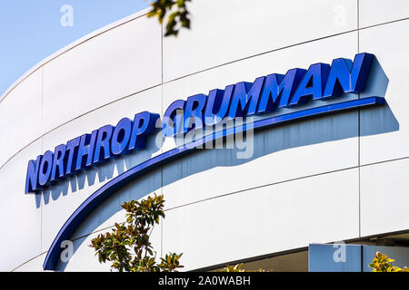 Sep 19, 2019 San Jose / CA / USA - Northrop Grumman sign at their offices in Silicon Valley; Northrop Grumman Corporation is an American global aerosp Stock Photo