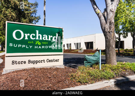 Sep 19, 2019 San Jose / CA / USA - Orchards Supply Hardware (OSH) corporate offices; OSH was an American retailer of home improvement and gardening pr Stock Photo