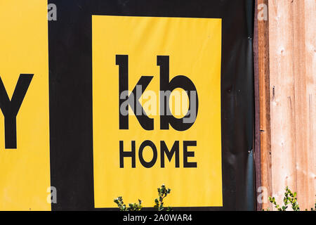Sep 19, 2019 San Jose / CA / USA - KB Home sign at one of their residential development projects in San Jose, South San Francisco Bay; KB Home builds Stock Photo