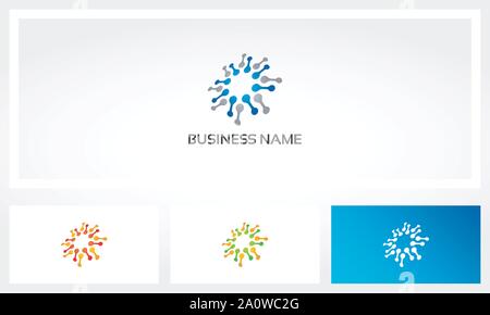 Node Connect Network Abstract Logo Stock Vector