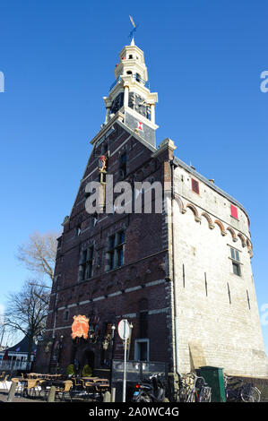 Hoorn, North Holland / Netherlands - March 11, 2012: Hoofdtoren restaurant building at sunny winter day in Hoorn city of Netherlands. Stock Photo