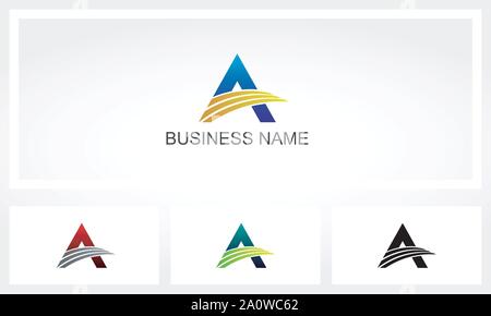 Letter A Logo Swoosh Stock Vector