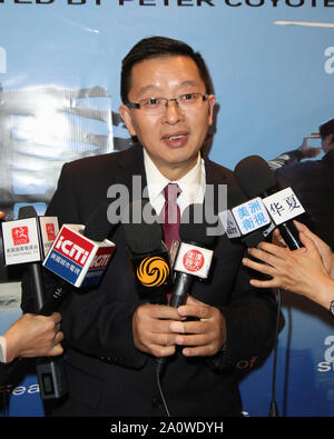 Beverly Hills, California, USA. 20th September, 2019. Deputy Consul General Dai Shuangming of the Chinese Consulate in Los Angeles attends the 'Chasing the Dream' Film Press Conference at the Wilshire Screening Room in Beverly Hills, California on September 20, 2019. The documentary profiles seven individuals from China who have built successful and creative lives for themselves in America. Their inspiring stories offer a fresh perspective on how immigrants have contributed to the growth and prosperity of the United States.  Credit: Sheri Determan/Alamy.com Stock Photo