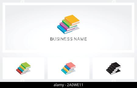 Book Stairs Logo Stock Vector