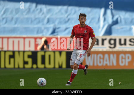 21st September 2019, DW Stadium, Wigan, England; Sky Bet Championship Football, Wigan Athletic vs Charlton Athletic ; Tom Lockyer (5) of Charlton Athletic in action during the game  Credit: Richard Long/News Images  English Football League images are subject to DataCo Licence Stock Photo