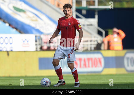 21st September 2019, DW Stadium, Wigan, England; Sky Bet Championship Football, Wigan Athletic vs Charlton Athletic ; Tom Lockyer (5) of Charlton Athletic in action during the game  Credit: Richard Long/News Images  English Football League images are subject to DataCo Licence Stock Photo