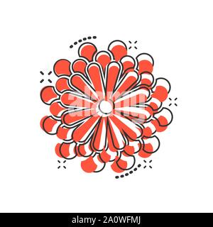 Flower leaf icon in comic style. Magnolia, dahlia vector cartoon illustration on white isolated background. Plant blossom business concept splash effe Stock Vector