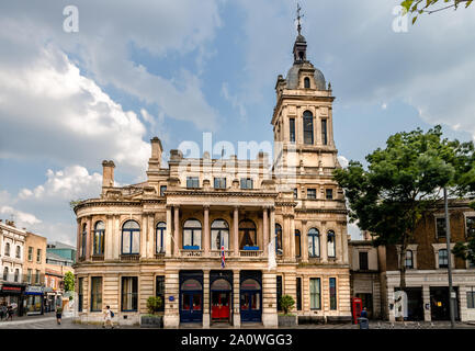 View of the West Ham Town Hall (aka Old Town Hall), in Stratford Broadway, Stratford, Newham, Greater London. Stock Photo