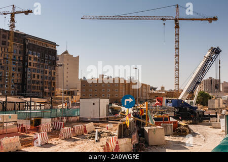 Riyadh Metro project construction area in the Al Murabba neighborhood, Riyadh Stock Photo