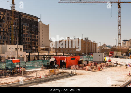 Riyadh Metro project construction area in the Al Murabba neighborhood, Riyadh Stock Photo