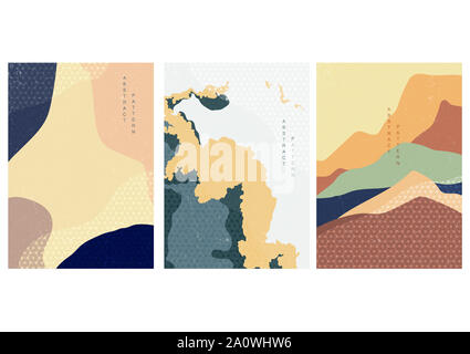 Abstract background with Japanese pattern vector. Stock Photo