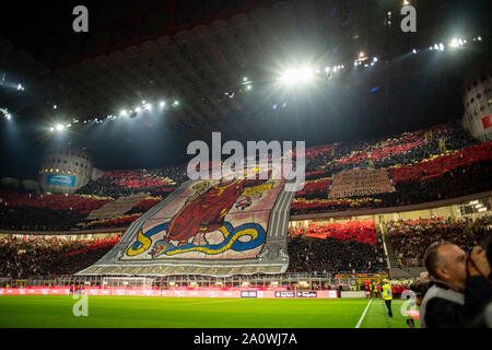 Supporters (Milan) during the Italian 'Serie A' match between Milan 0-2 Inter at Giuseppe Meazza Stadium on September 21, 2019 in Milano, Italy. Credit: Maurizio Borsari/AFLO/Alamy Live News Stock Photo