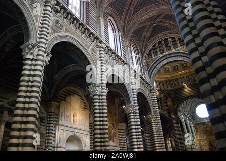 interior of the beautiful cathedral of Siena, Tuscany, Italy Stock Photo