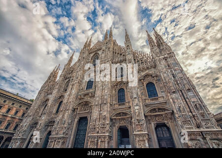 Facade of the cathedral of Milan, Italy