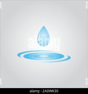 Water Drop Liquid Clean Eco-friendly  Logo Icon Symbol template - eps 10 vector Blue Green Stock Vector
