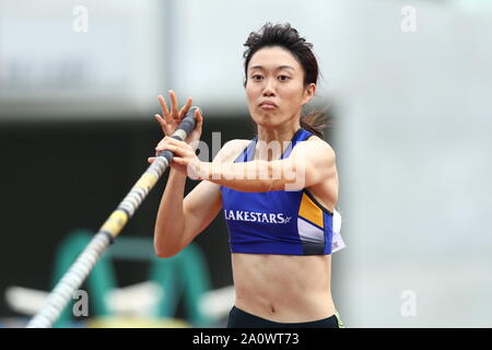 Osaka, Japan. 21st Sep, 2019. Tomomi Abiko Athletics : The 67th All Japan Industrial Athletics Championship, Women's Pole Vault Final at Yanmar Stadium Nagai in Osaka, Japan . Credit: Naoki Nishimura/AFLO SPORT/Alamy Live News Stock Photo