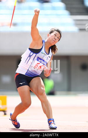 Osaka, Japan. 21st Sep, 2019. Risa Miyashita Athletics : The 67th All Japan Industrial Athletics Championship, Women's Javelin Throw Final at Yanmar Stadium Nagai in Osaka, Japan . Credit: Naoki Nishimura/AFLO SPORT/Alamy Live News Stock Photo