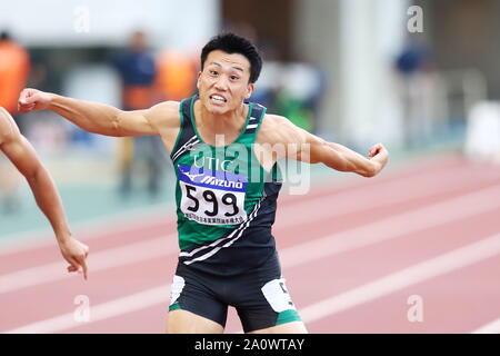 Osaka, Japan. 21st Sep, 2019. Kotaro Iwasaki Athletics : The 67th All Japan Industrial Athletics Championship, Men's 100m Final at Yanmar Stadium Nagai in Osaka, Japan . Credit: Naoki Nishimura/AFLO SPORT/Alamy Live News Stock Photo